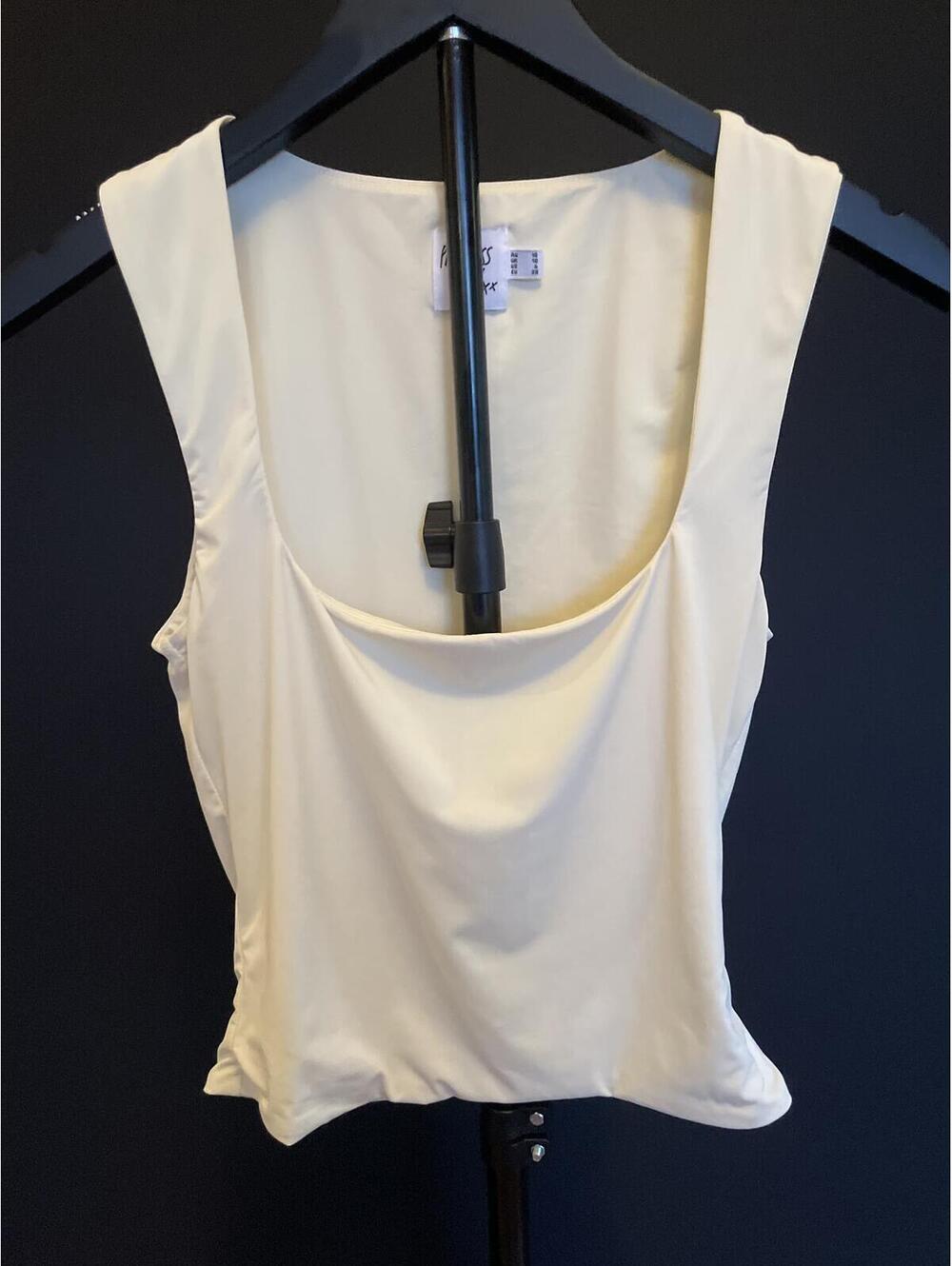 Princess Polly Cream Square Neck Back in Time Tank Size 6